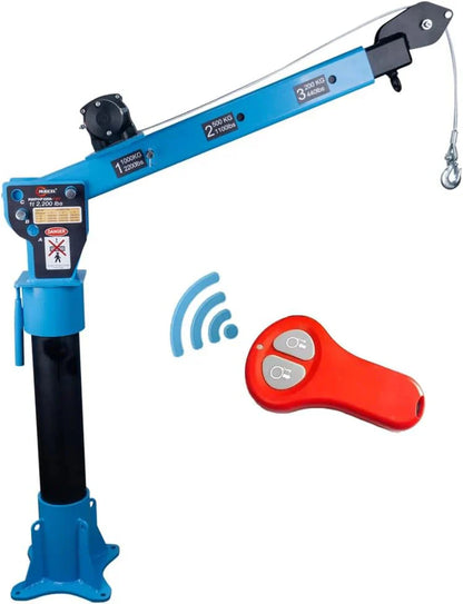 Pismire Winch Versatile 0.5T Folding Truck-Mounted Bed Crane Hoist Lift Pickup with Electric Winch 3500 lb 12V, Painted Steel 1100 lb Pickup 360 Swivel Base