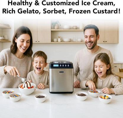 Whynter 2.1 Qt Ice Cream Maker, Built-In Compressor, Stainless Steel