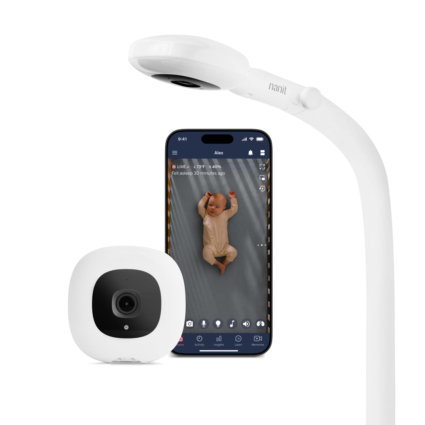 NANIT Pro Smart Baby Monitor - 1080p Wi-Fi Camera, 2-Way Audio