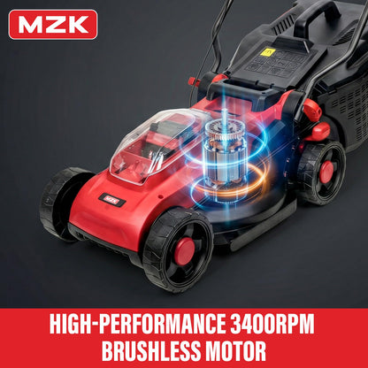 MZK 20V 13" Cordless Electric Lawn Mower with Grass Bag