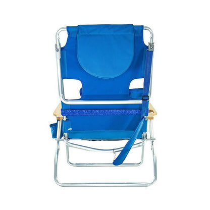 Ostrich Deluxe Padded 3 N 1 Outdoor Lounge Reclining Beach Chair, Blue (4 Pack)