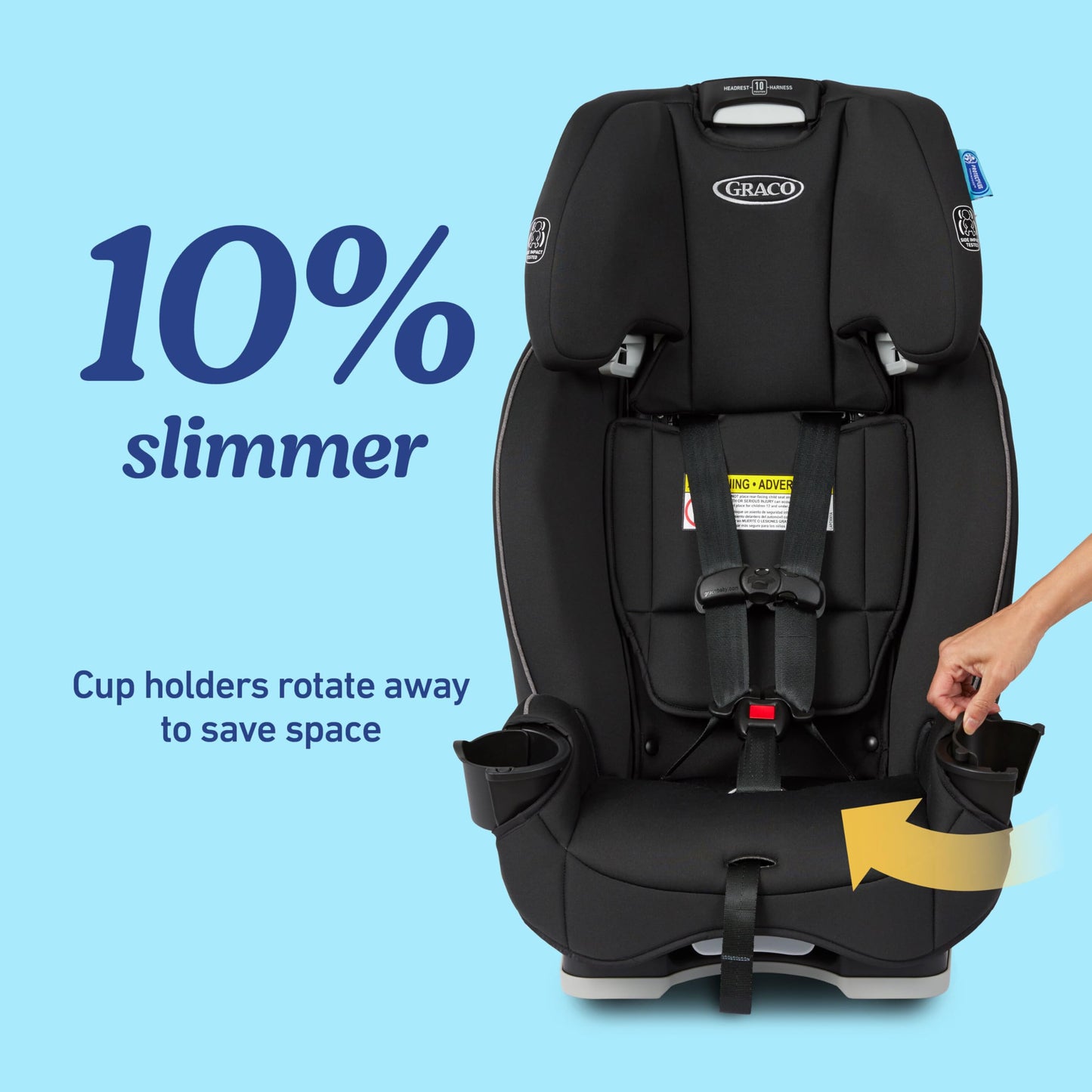 GRACO Slimfit 3-in-1 Convertible Car Seat, Space-Saving Design