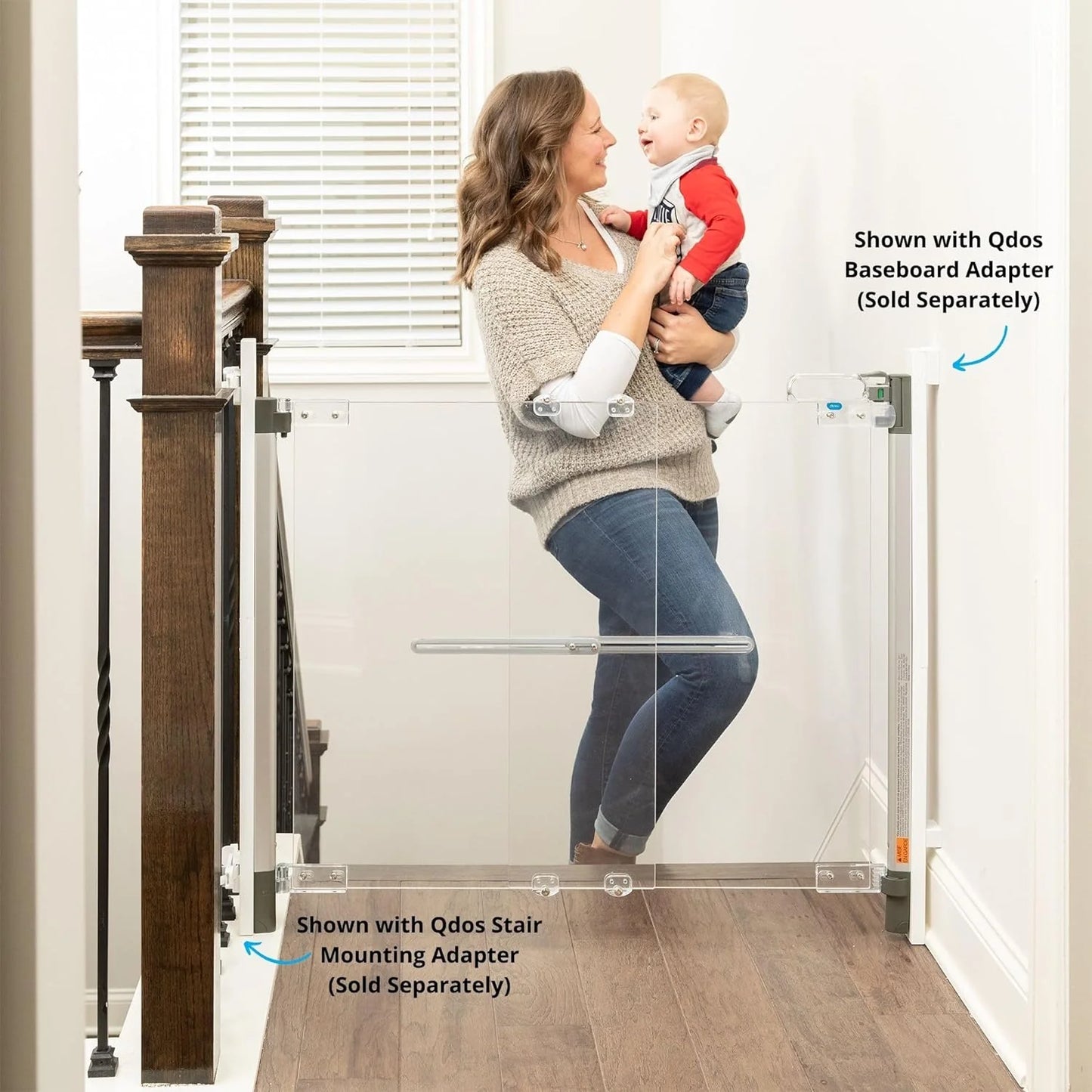 Crystal Designer Baby Safety Gate - Meets Tougher European Standards - Modern Design and Unparalleled Safety - Beauty & Safety Together at Last - Simple Installation | Hardware Mount