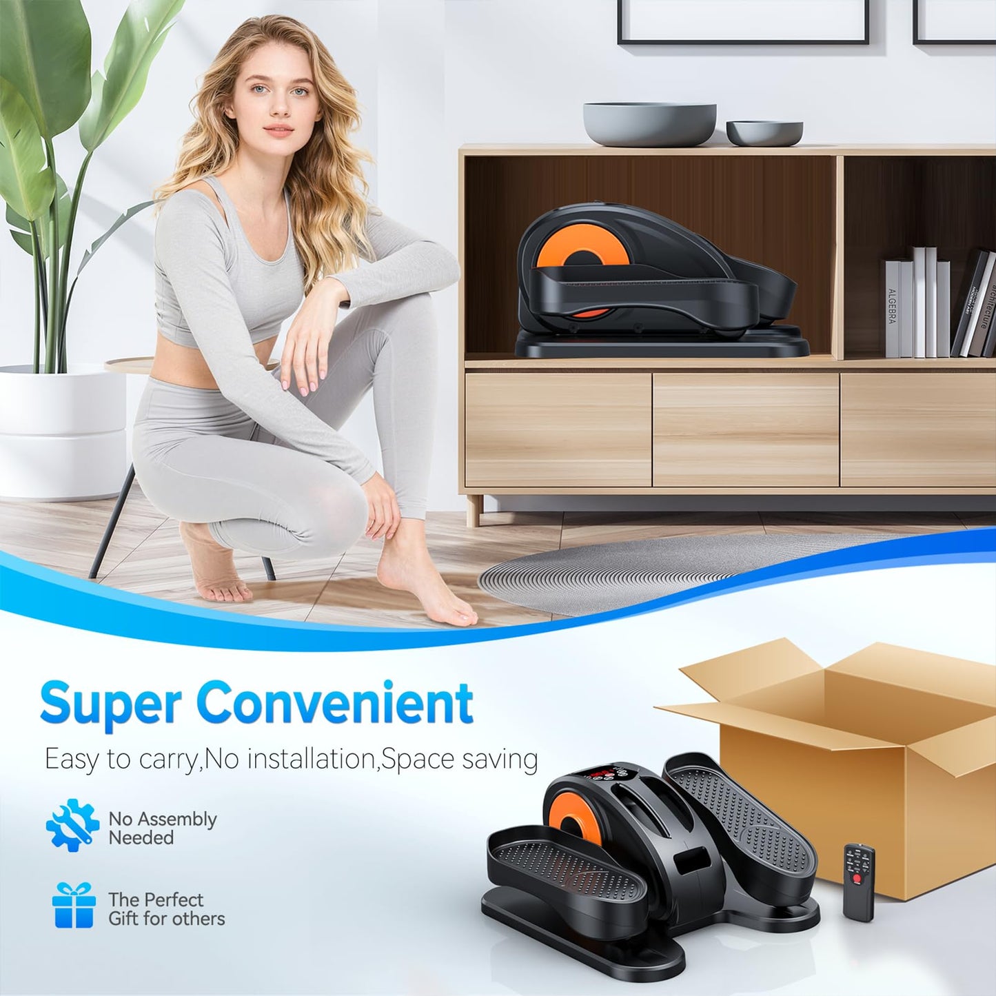 GUGTTR Under Desk Elliptical Machine for Seniors - Portable Pedal Exerciser