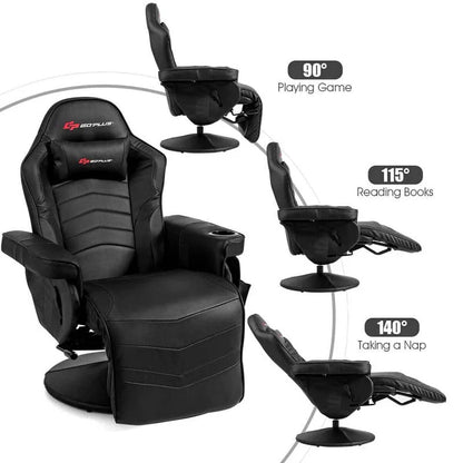Pu Leather Massage Gaming Chair Ergonomic High Back Racing Style Gaming Recliner With Adjustable Backrest Amp Footrest Cup Holder Side Pouch - Comfortable And Ergonomic Design