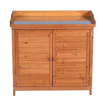 Outdoor Garden Patio Wooden Storage Cabinet Furniture Waterproof Tool Shed