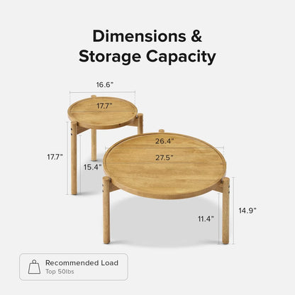 Mopio Ensley Mid Century Modern Rectangle Coffee Table with Dual Storage Shelf, Wood Slat Sliding Door, & Rounded Edge Protection for Living Room, Walnut Grain
