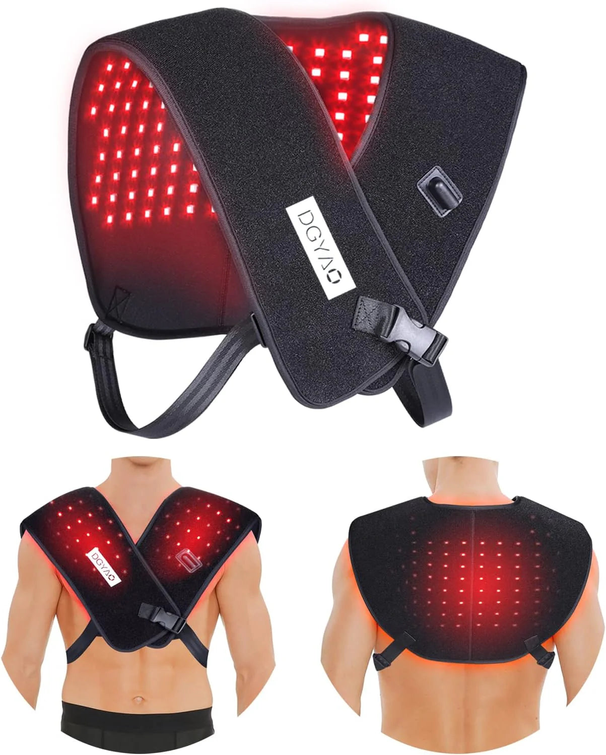 Red Light Therapy for Neck and Shoulder Pain Relief 850nm Near Infrared Therapy Set Wearable Wrap Devices for Upper Back Neck Shoulders Body Muscle Relax Home Use Treatment Pad FDA Cleared