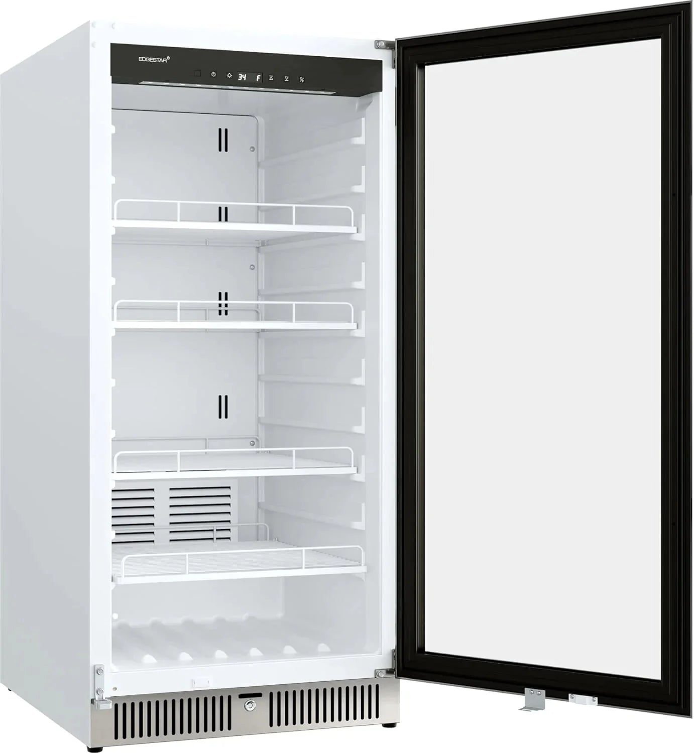 EdgeStar VBM101 22" Wide 10.1 Cu. Ft. Commercial Beverage Merchandiser – Stainless Steel, Temp Alarm, Reversible Door