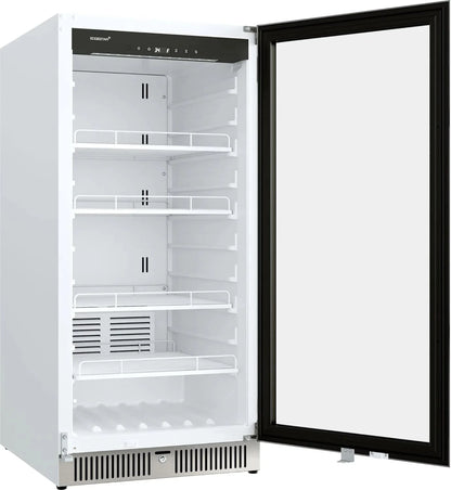 EdgeStar VBM101 22" Wide 10.1 Cu. Ft. Commercial Beverage Merchandiser – Stainless Steel, Temp Alarm, Reversible Door