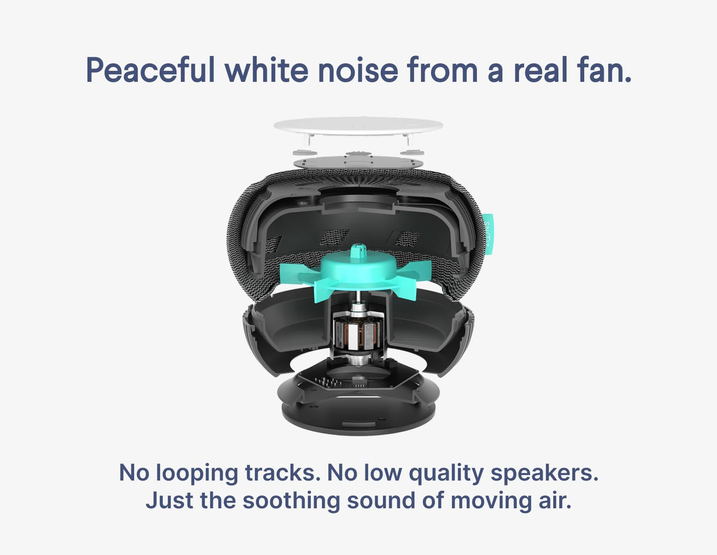 SNOOZ Smart White Noise Machine - Real Fan for Sleep Aid