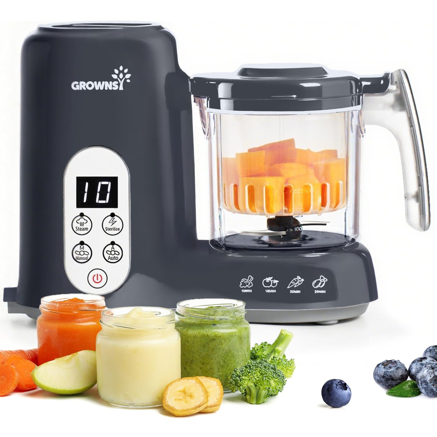 GROWNSY Baby Food Maker - One Step Steamer & Blender