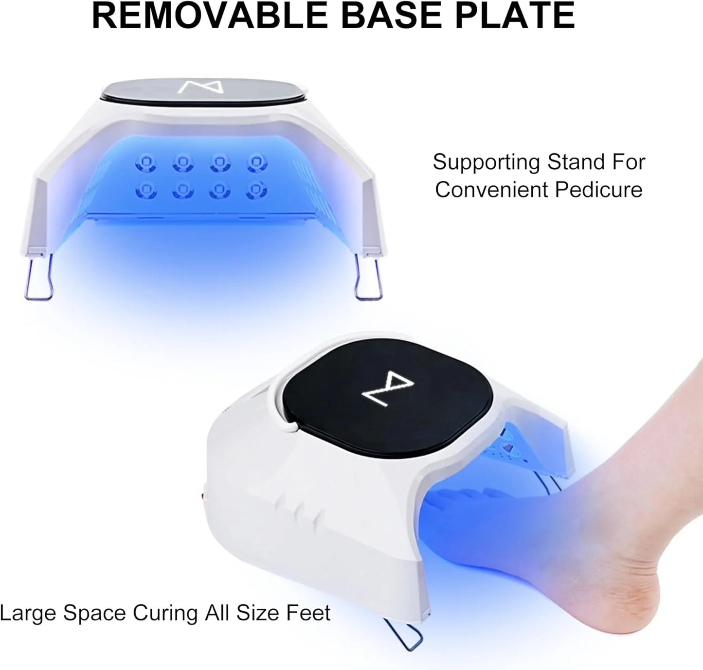 Professional Hybrid 86W Wireless Rechargeable UV LED Nail Curing Lamp Cordless Nail Dryer for Gel Nails, Manicure, Pedicure (Black)