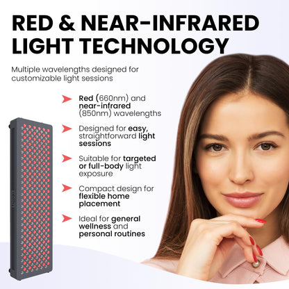 HOOGA Red Light Therapy Panel – 660nm & 850nm LED Lamp