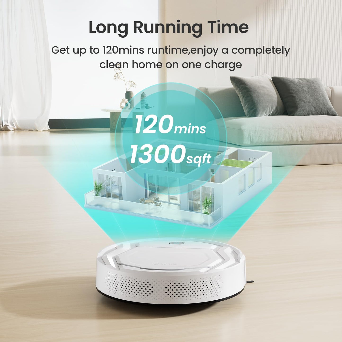 LEFANT Robot Vacuum Cleaner with Strong Suction & Wi-Fi Control