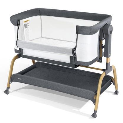 JIMGLO 3 in 1 Baby Bassinet - Bedside & Rocking Crib