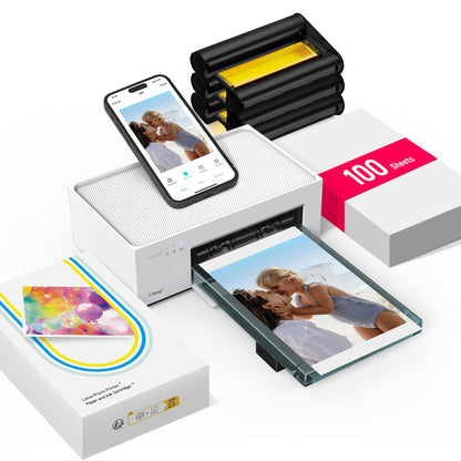 LIENE M100 4x6'' Photo Printer with 100 Sheets & Cartridges