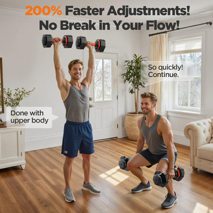 LIFEOG 2026 FDB2 Adjustable Dumbbell Set - 110lbs