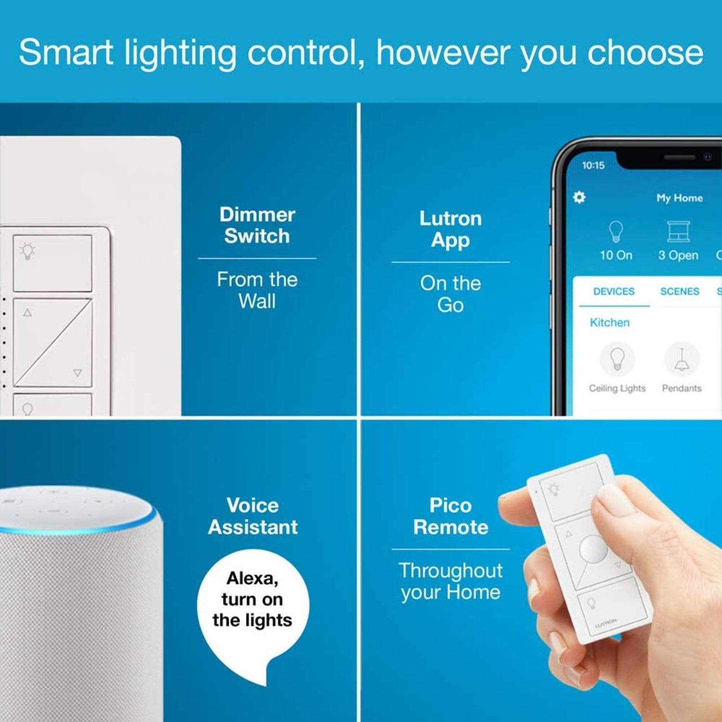 LUTRON Caseta Smart Lighting Hub - Alexa & Google Home Compatible
