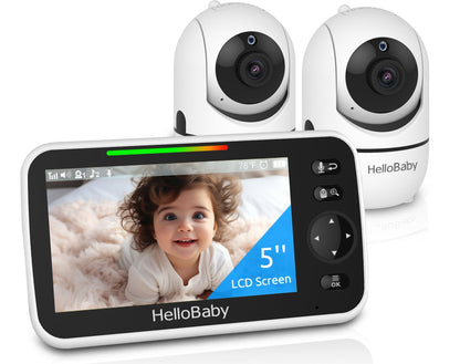HELLOBABY Upgrade Baby Monitor - 30-Hour Battery, 2 Cameras, Night Vision