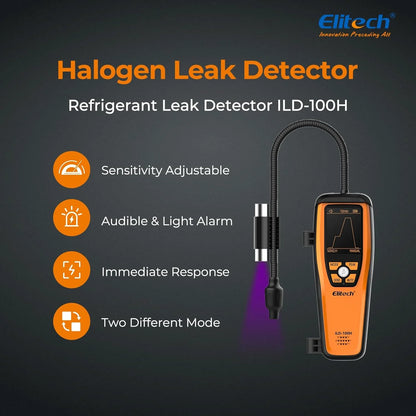 Refrigerant Leak Detector 10 Yrs Infrared Sensor Life Halogen Freon Sniffer, Air Conditioning Detection, Automotive Gas Finder, R22 R410A R134A R1234YF CFCs HCFCs HFCs, ILD-300