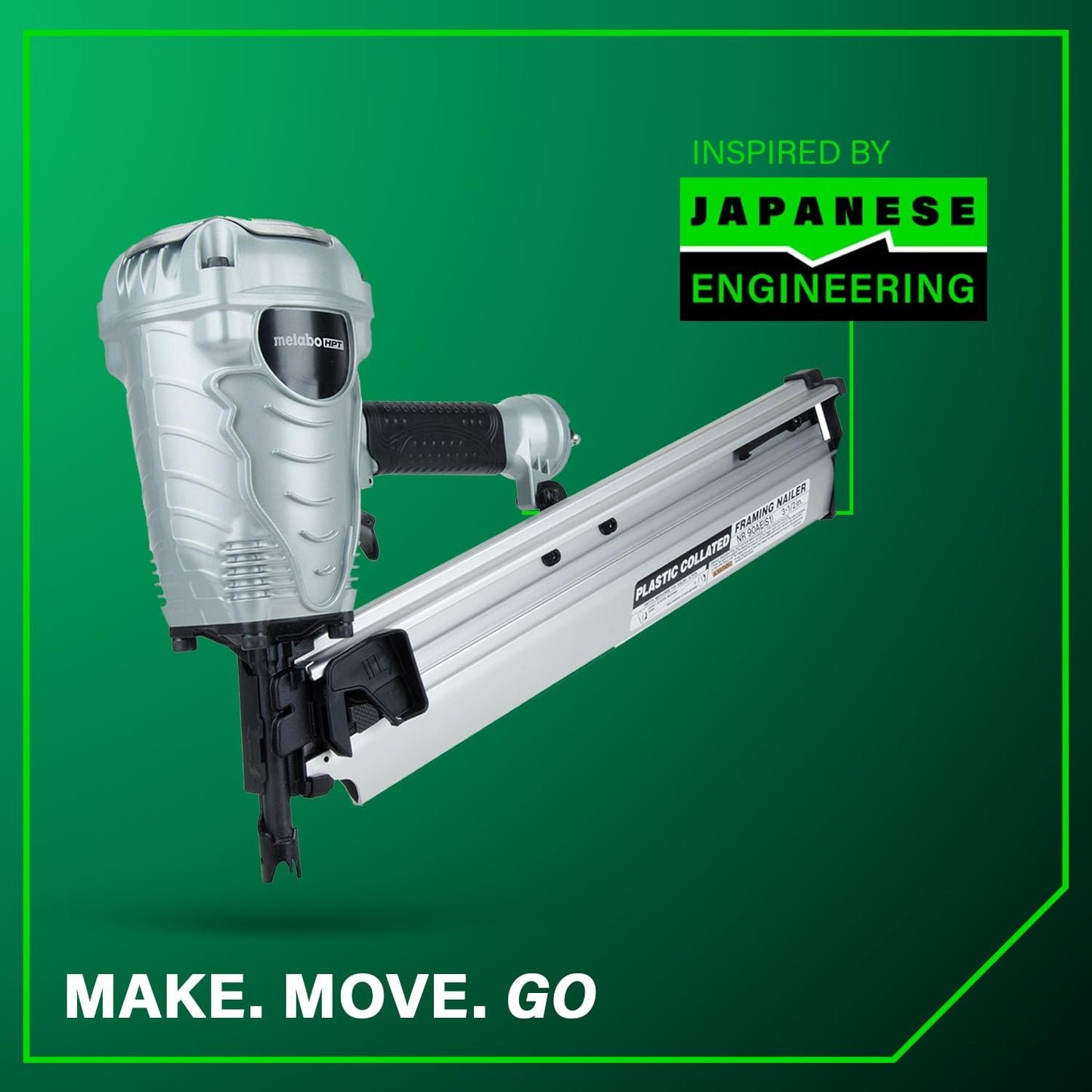 METABO HPT Framing Nailer NR90AES1 - Lightweight Power Tool