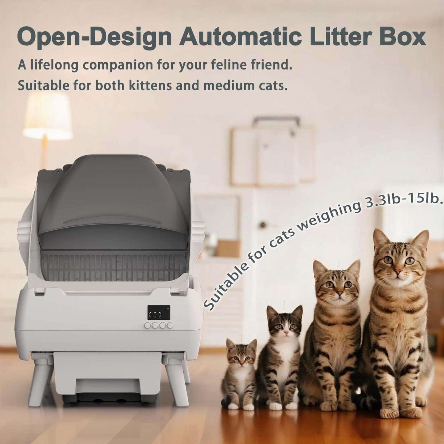 LOHHUBY Automatic Cat Litter Box - Self Cleaning & Smart Features