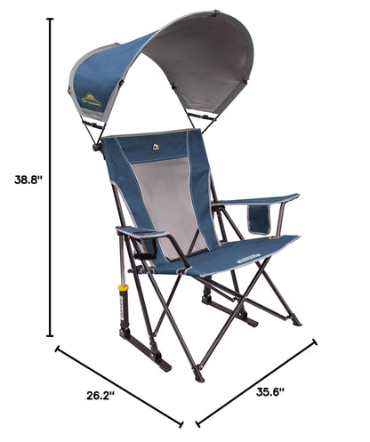 GCI OUTDOOR Sunshade Rocker Outdoor Rocking Chair with Canopy