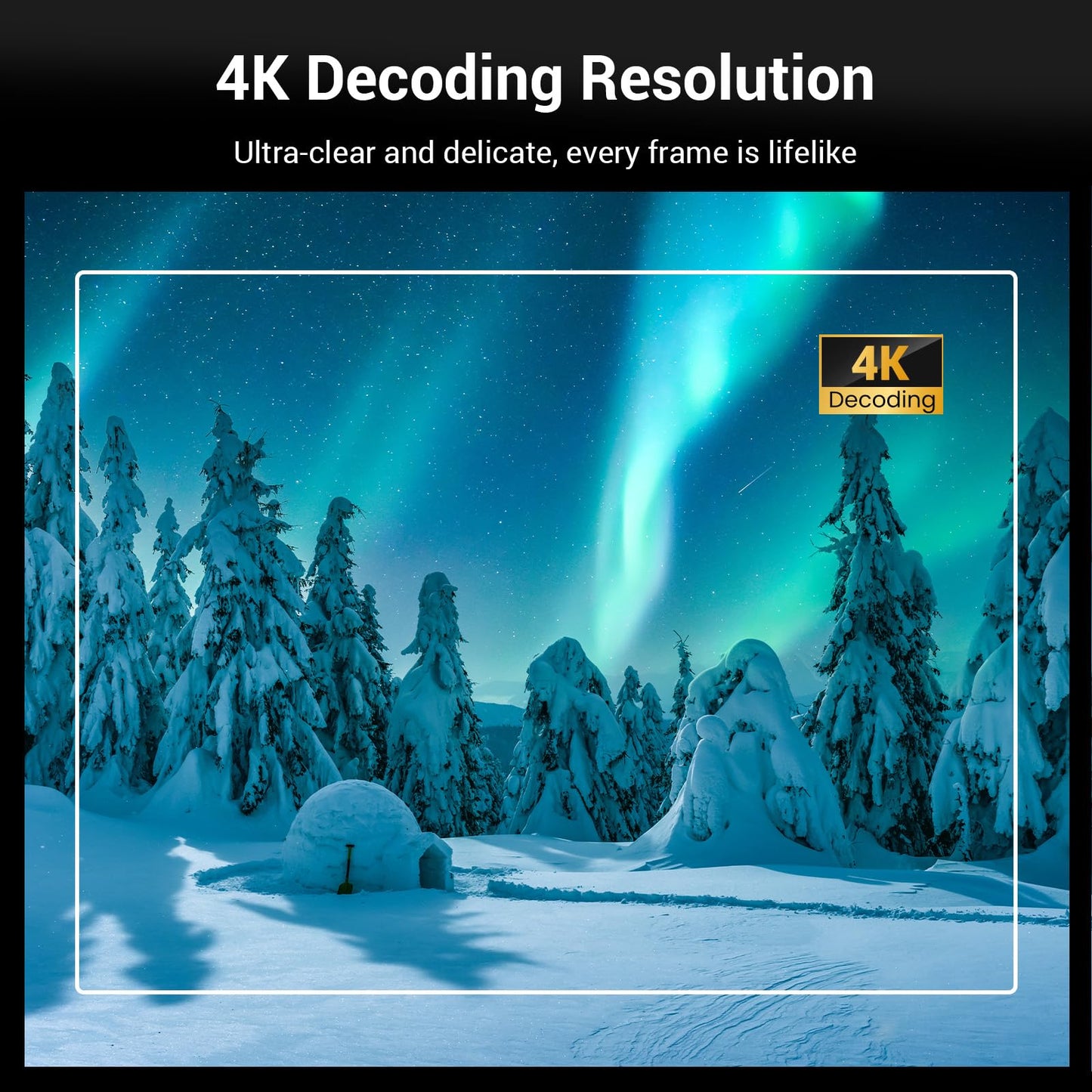 HAPPRUN 1500 ANSI Lumens Smart Outdoor Projector, 4K Resolution