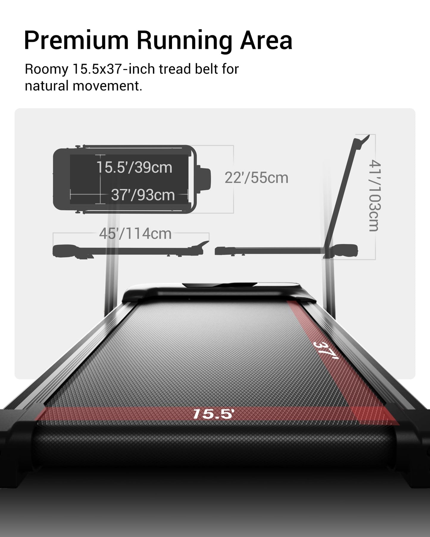 LONTEK 3-in-1 Foldable Treadmill for Home & Office Use