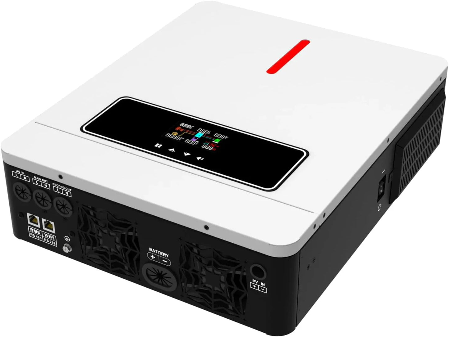 Xijia 3600W Hybrid Pure Sine Wave Power Inverter with 120A MPPT Solar Charger .dc 24V to ac 110v 60HZ Solar Converter for Home,Car Cabin (DC24V(Range20V-30V) 3600VA)