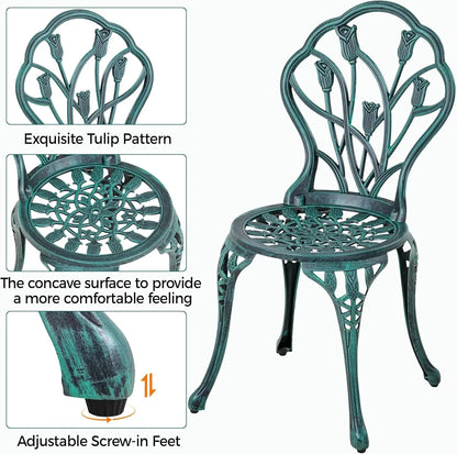 Patio Bistro Sets 3 Piece Cast Aluminum Bistro Table
