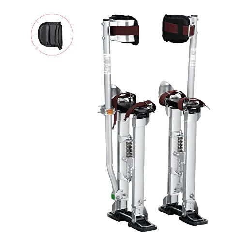 VEVOR Drywall Stilts, 18''-30'' Adjustable Aluminum Tool Stilts with Protective Knee Pads