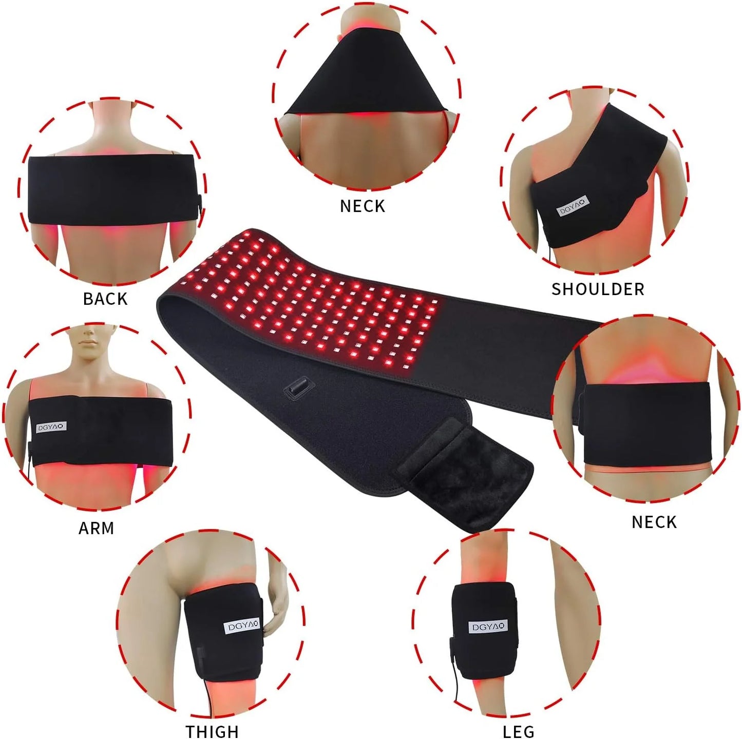 Red Light Therapy for Neck and Shoulder Pain Relief 850nm Near Infrared Therapy Set Wearable Wrap Devices for Upper Back Neck Shoulders Body Muscle Relax Home Use Treatment Pad FDA Cleared