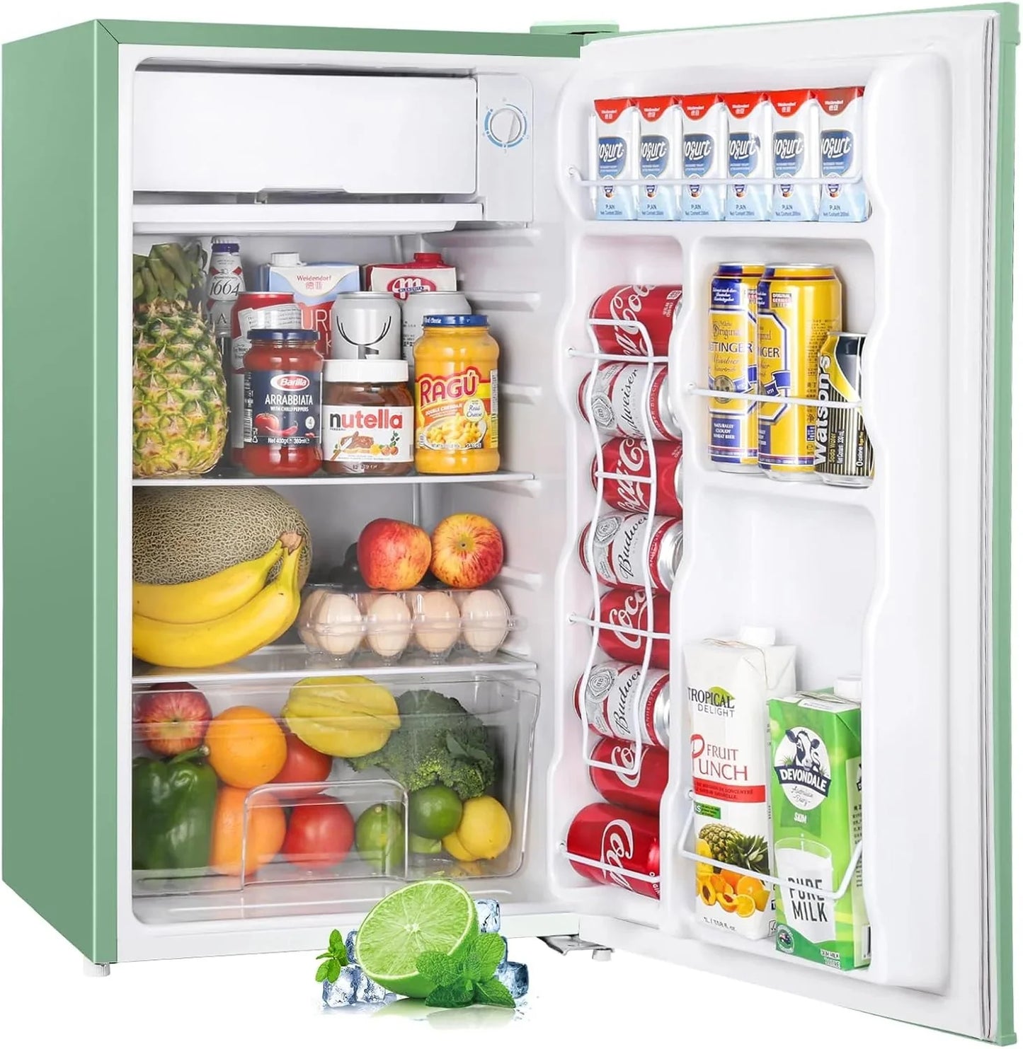 Upstreman 3.2 Cu.Ft Mini Fridge with Freezer Single Door Compact Refrigerator for Dorm, Bedroom, or Office Adjustable Thermostat, Black (BR321)