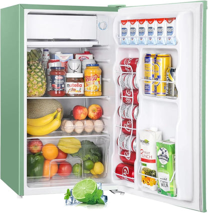 Upstreman 3.2 Cu.Ft Mini Fridge with Freezer Single Door Compact Refrigerator for Dorm, Bedroom, or Office Adjustable Thermostat, Black (BR321)