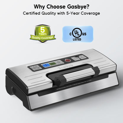 GASBYE 95kPa Vacuum Sealer Machine with Double Heat Seal