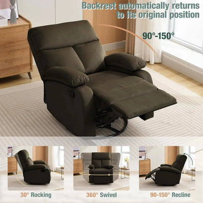 Small Swivel Rocker Recliner Chair for Compact Spaces