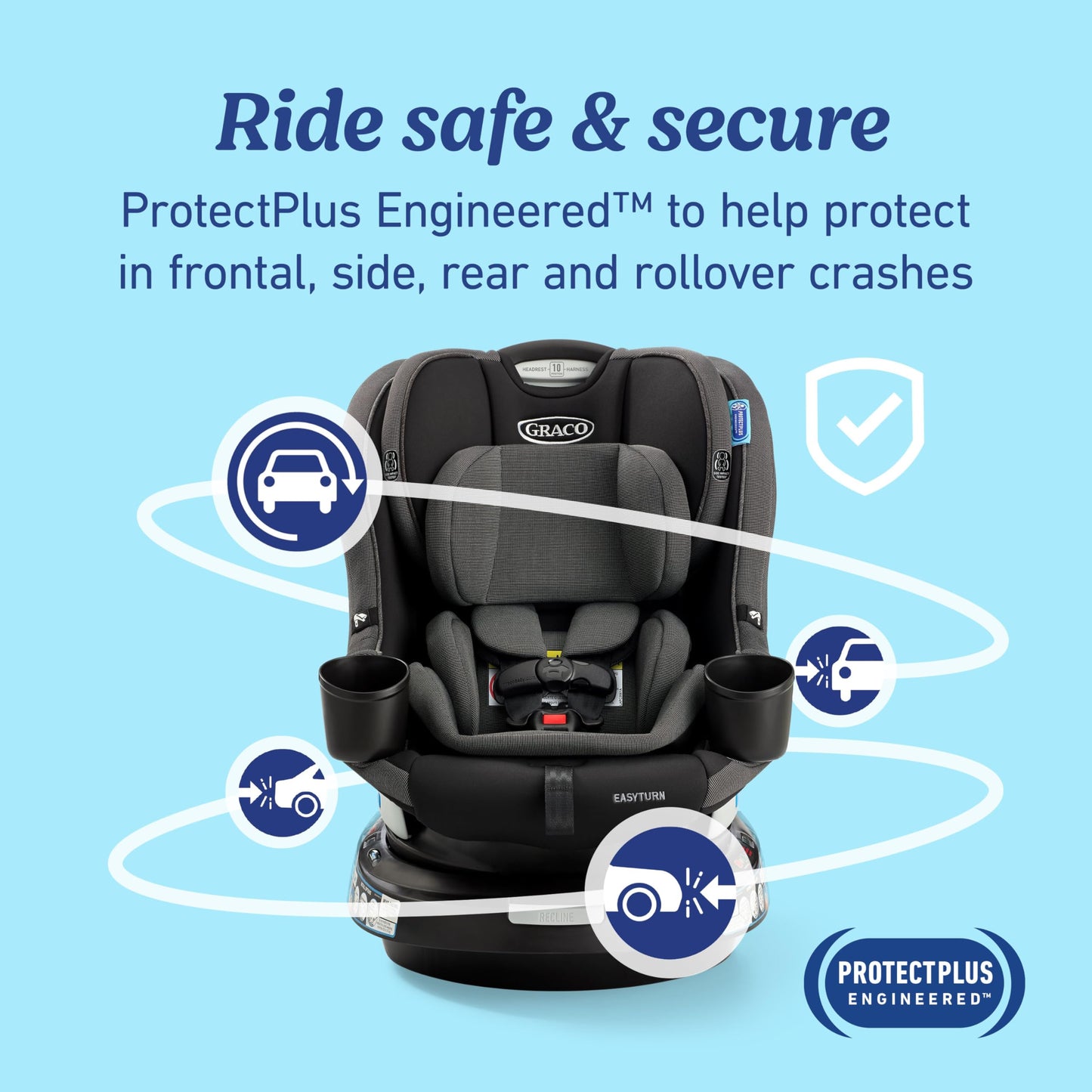 GRACO EasyTurn 360 Convertible Car Seat - 2 Modes, Slim Design