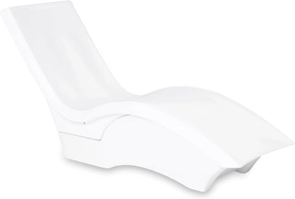 Pool Lounger, Fade-Resistant, Waterproof Patio Furniture, Pool Lounge Chair for Sun Shelf, Use in Pools with Shelves Up to 9-Inches Deep or Outside Pool Deck, Weighted, White