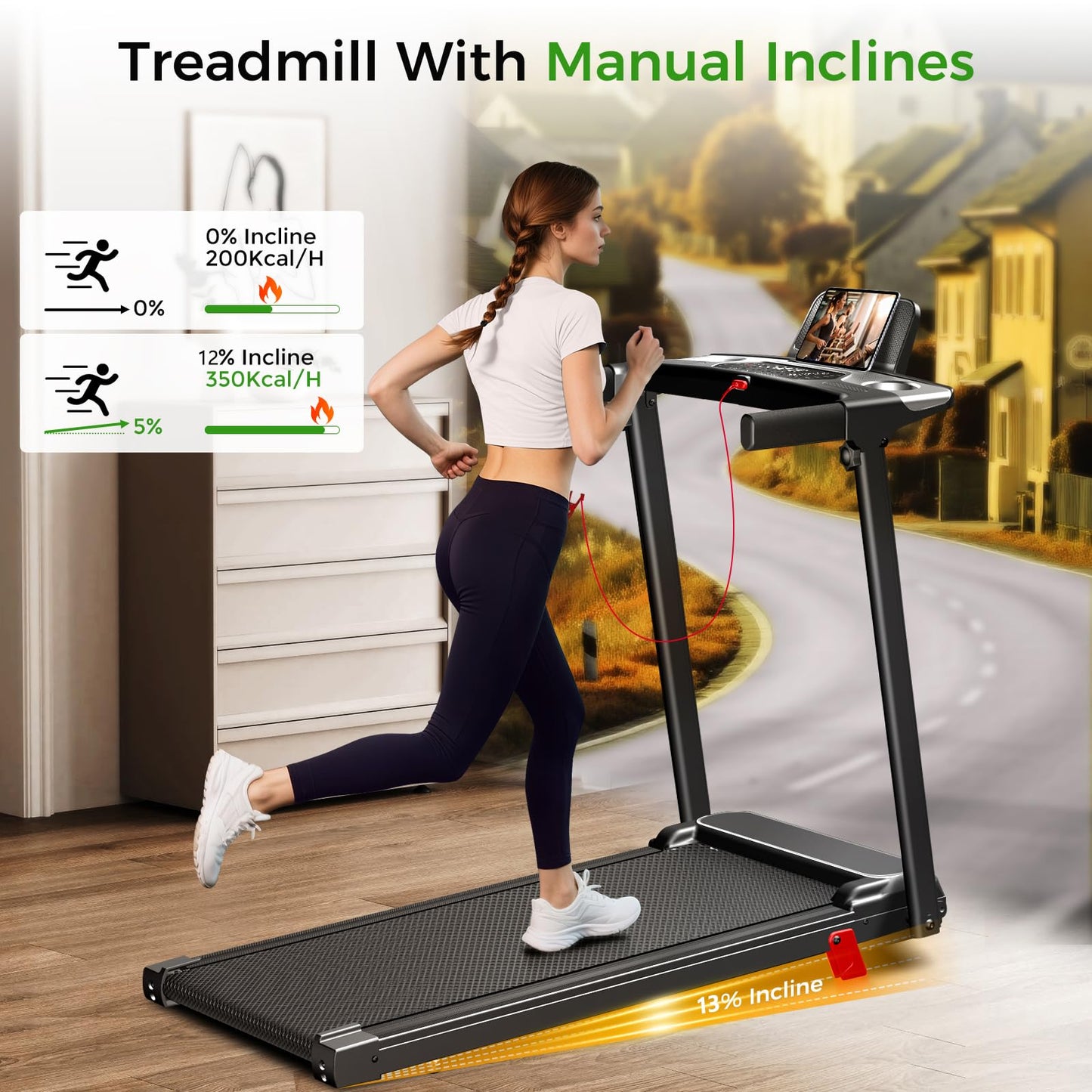FUTUREGLIDE Portable Treadmill with Incline - 3-in-1 Walking Pad