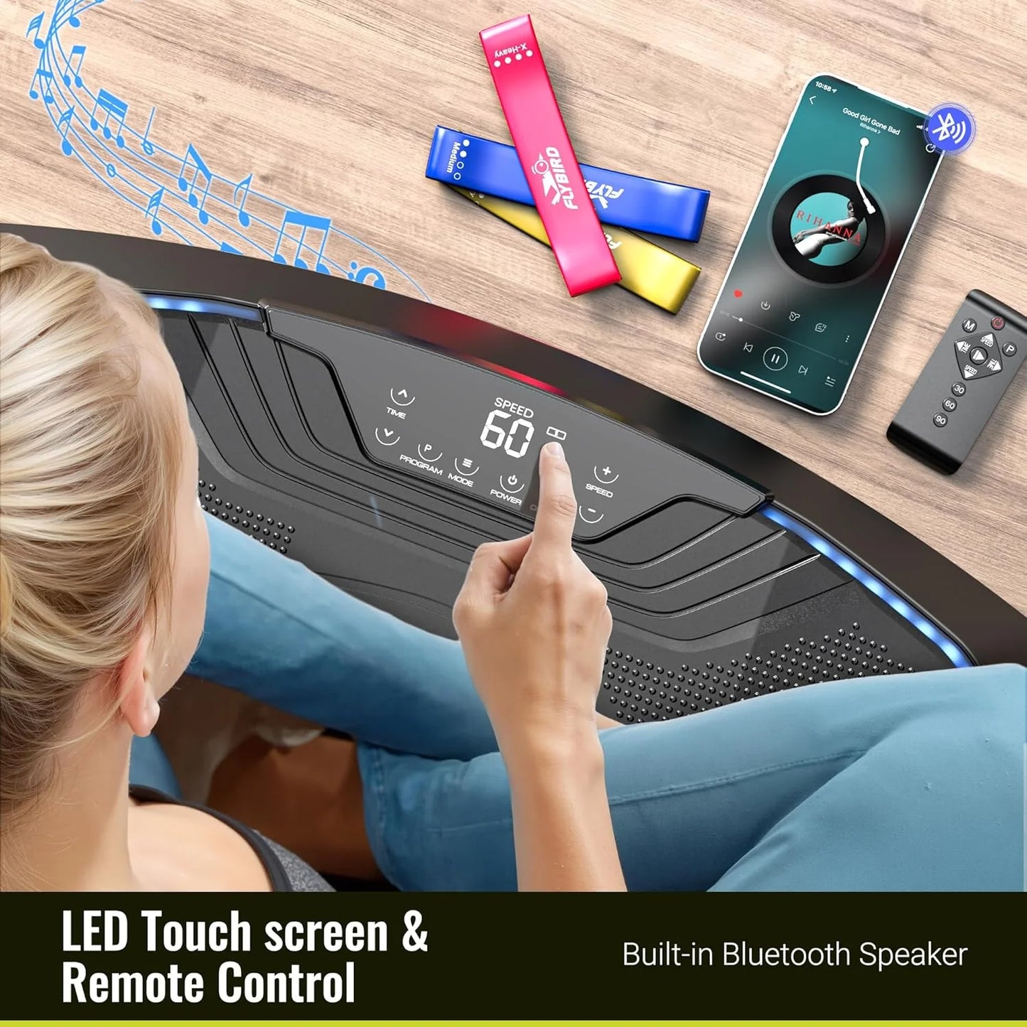 FLYBIRD 4D Vibration Plate, 500lb Capacity, Triple Motor, Bone Density