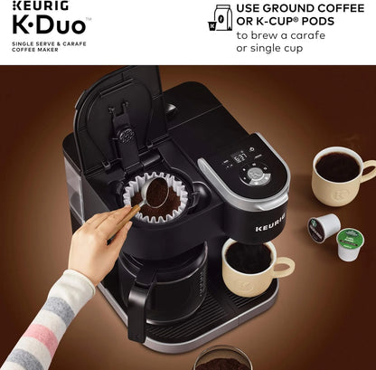 Duo Single Serve K-Cup Pod & Carafe Coffee Maker, Black