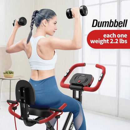 Pooboo 3 In 1 Foldable Exercise Bike Indoor Cycling Bike Workout 300Lb