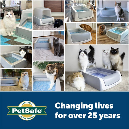 PetSafe ScoopFree Complete Replacement Blue Crystal Litter Tray 6-Pack Easy Cleanup with Disposable Tray Includes Leak Protection and Low Tracking Litter
