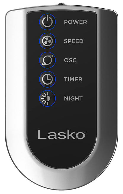 LASKO Oscillating Tower Fan with Remote - 42" Silver