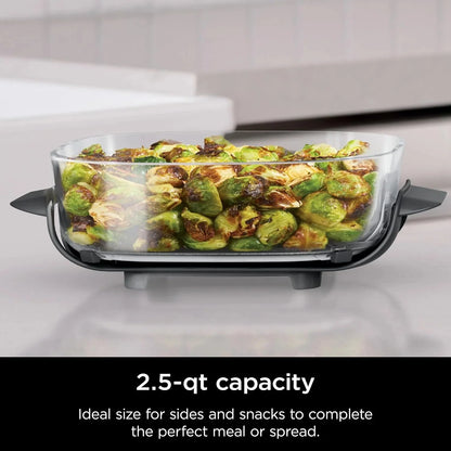 Ninja Crispi 4-in-1 Portable Glass Air Fryer Cooking System, 1500W, 4QT & 6-Cup TempWare Glass Containers with Storage Lids, Microwave, Freezer & Dishwasher Safe