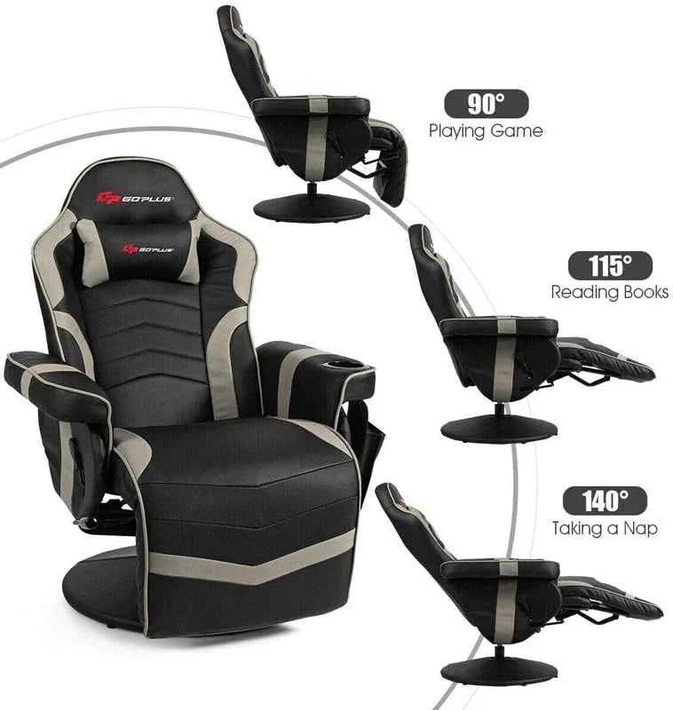 Pu Leather Massage Gaming Chair Ergonomic High Back Racing Style Gaming Recliner With Adjustable Backrest Amp Footrest Cup Holder Side Pouch - Comfortable And Ergonomic Design