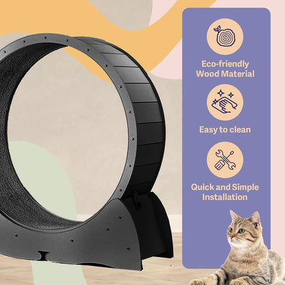 Cat Felix,Cat Wheel, Cat Exercise Wheel for Indoor, Easy Assembled Cat Treadmill for Fitness and Healthy, Cats Loss Weight Device (Pink) (White)