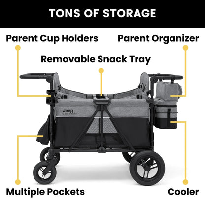 Delta Children's Jeep Wrangler Deluxe 4-Seater Stroller Wagon